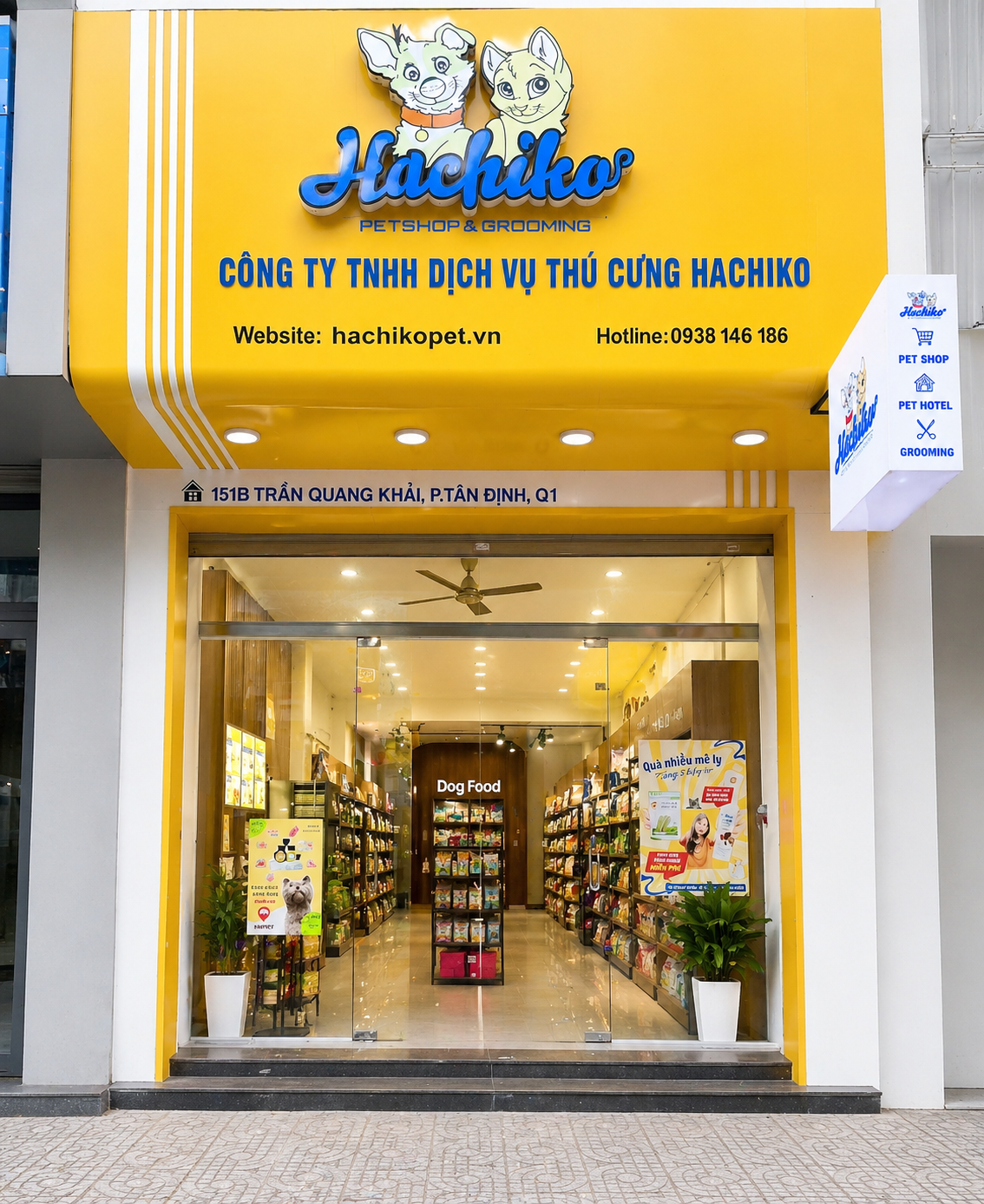 Mặt tiền Hachiko Petshop Tân Định – Spa & Grooming & Hotel thú cưng